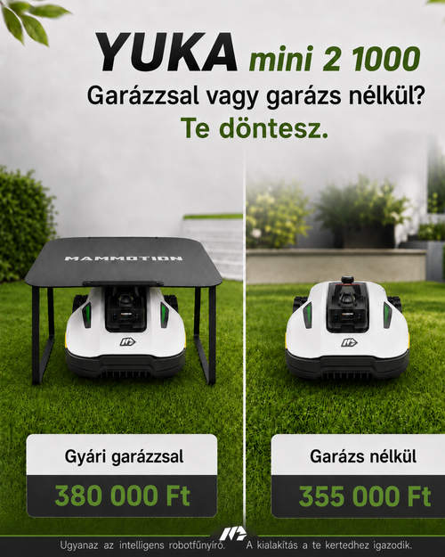 YUKA mini 2 1000 LIDAR GPS Vision Robotfűnyíró