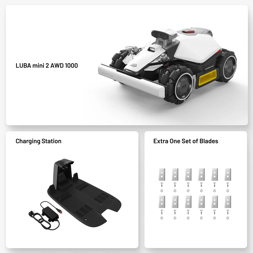 LUBA mini 2 AWD 1000 robotfűnyíró Ajándék Garázs