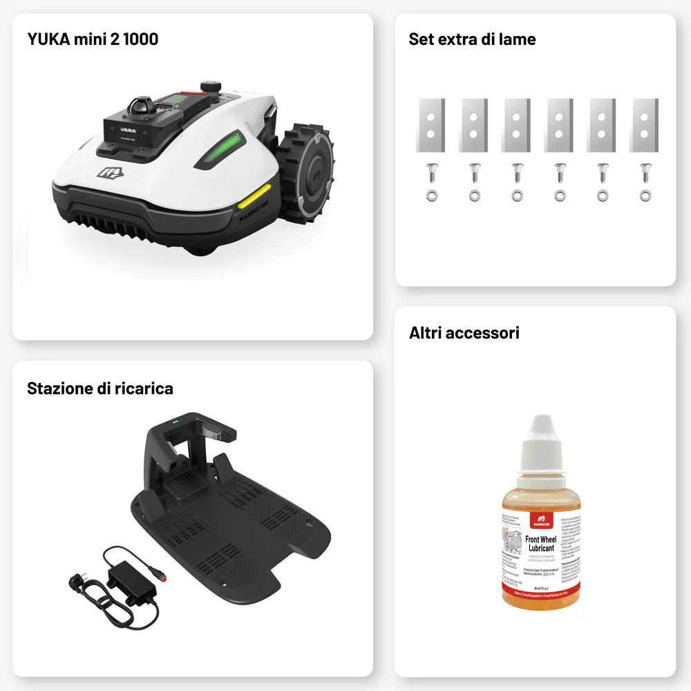 YUKA mini 2 1000 robotfűnyíró Ajándék Garázs + Karbantartó Állvány Beérkezés Május 26
